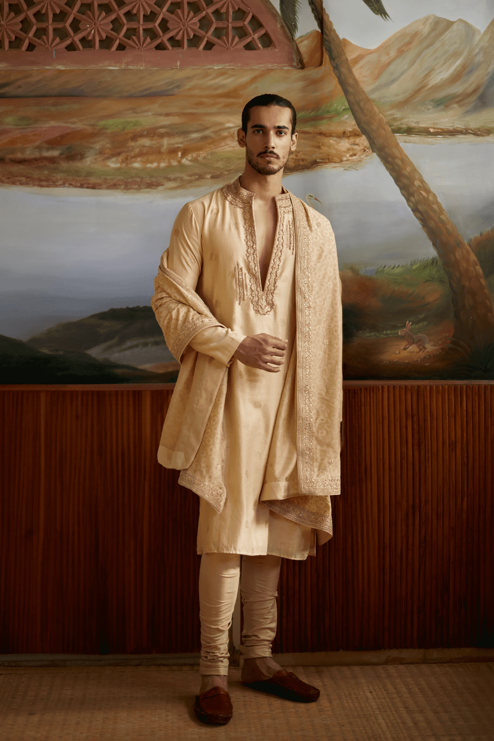 Buttercup Kurta With Dushala &amp; Churidar