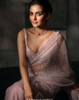 Blush Pink Sequins Saree