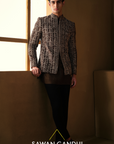 Brown Embroidered Bandhgala