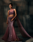 Mauve Fishcut Lehenga