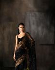 Black And Gold Ombré Cutwork Saree