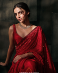 Crimson Red Kashti Sequins Saree