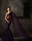 Wine Fish Cut Lehenga