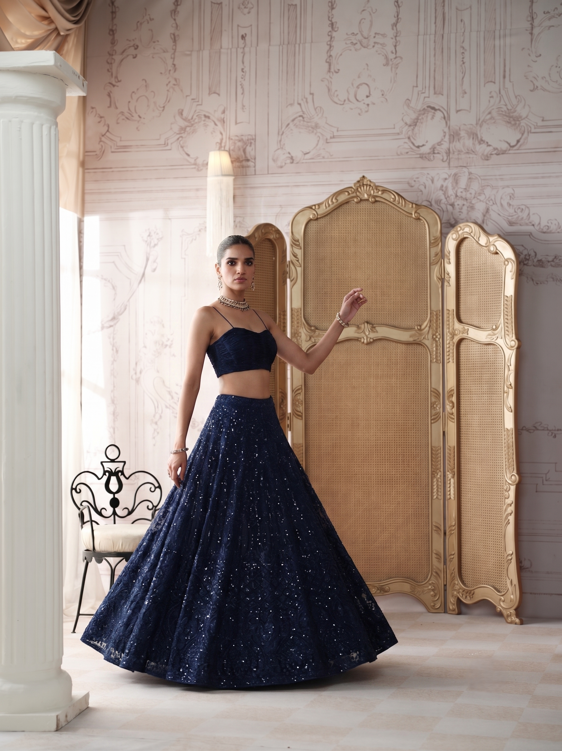 Midnight Revierie Embroidered Lehenga Set