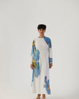 Blue Poppies Pintucks Dress