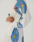 Blue Poppies Pintucks Dress