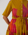 Pink Poppies Teird Dress