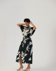 Chicory Black Side Tie Up Dress