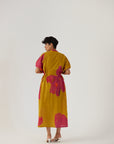 Pink Poppies Side Tie-Up Dress