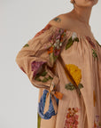 Vintage Garden Off-Shoulder Long Dress