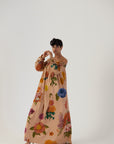 Vintage Garden Off-Shoulder Long Dress