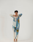 Blue Poppies Crepe Coord Set