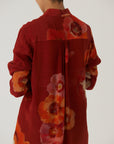 Gardenia Red Crepe Coord Set