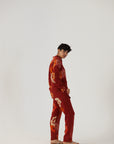 Gardenia Red Crepe Coord Set