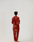 Gardenia Red Crepe Coord Set