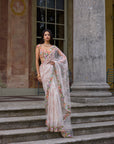 Nude Multi- Coloured Saree