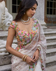 Nude Multi- Coloured Saree