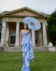 Ivory & Blue Sequin Saree