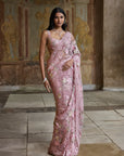 Dusty Pink Thread Work Saree