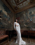 Ivory Pearl Sequin Saree