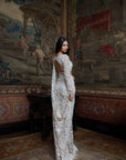 Ivory Pearl Sequin Saree