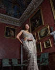 Champagne Emerald Crystal Saree