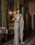 Champagne Emerald Crystal Saree