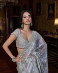 Champagne Zardosi Saree
