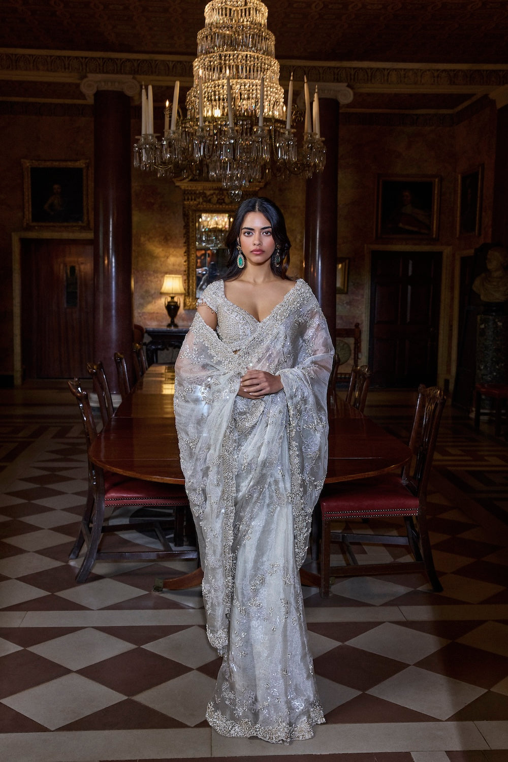 Champagne Zardosi Saree
