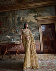 Gold Mirror Work Saree