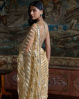 Gold Mirror Work Saree