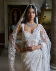 Ivory Three-Dimensional Saree