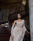Nude Thread Work Saree