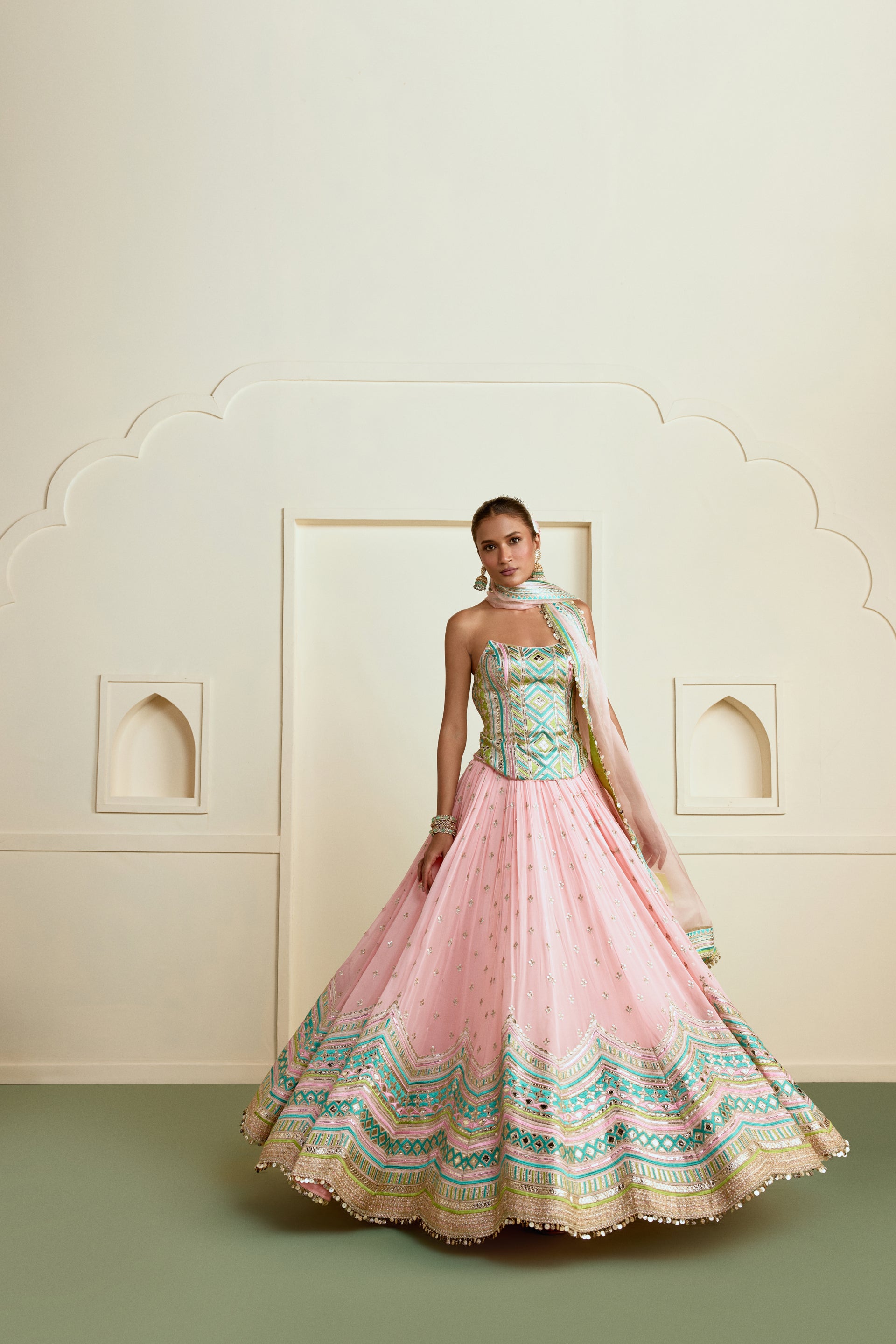 Nabeeha Lehenga Set - Soft Pink