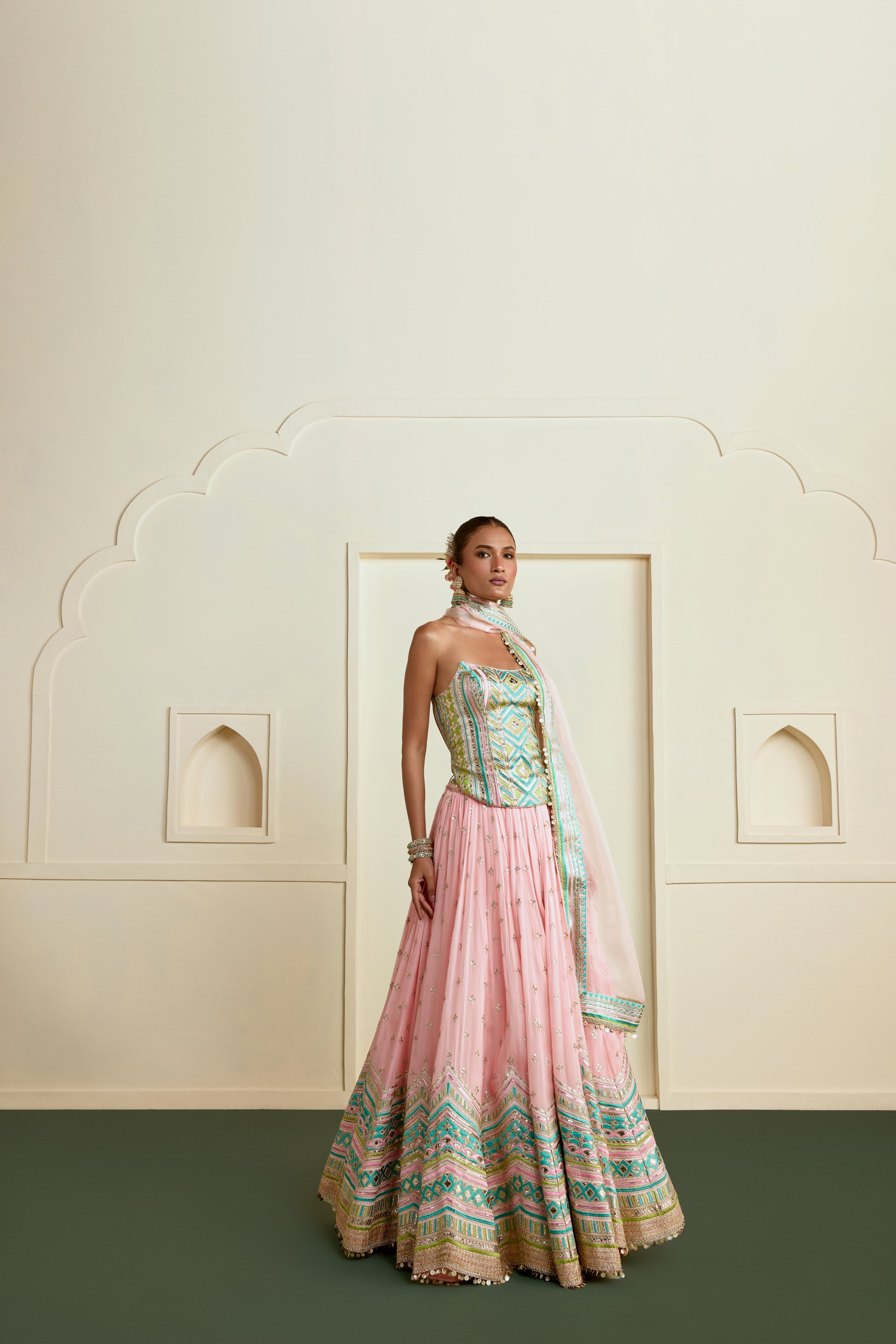 Nabeeha Lehenga Set - Soft Pink