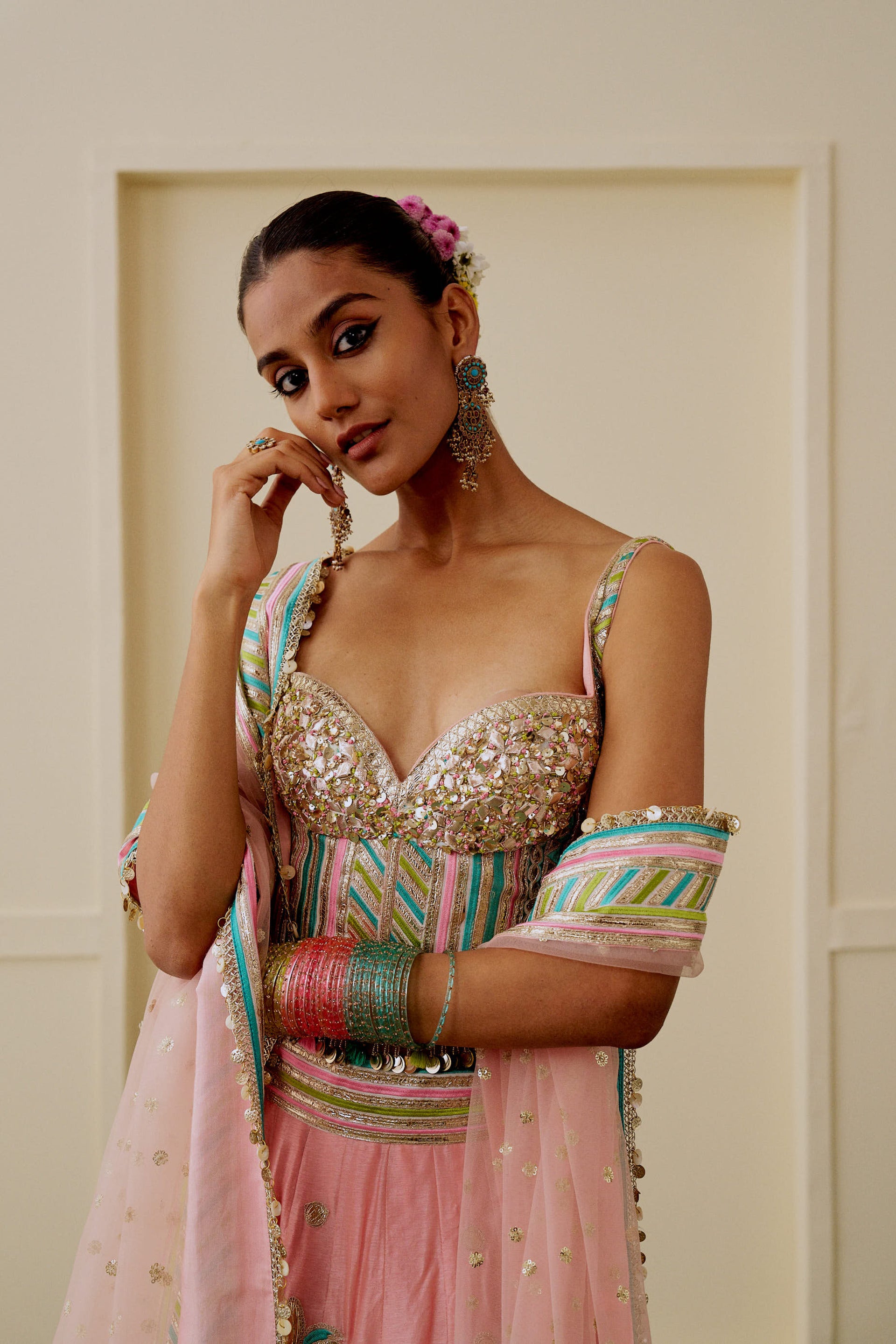 Asmira Lehenga Set - Soft Pink