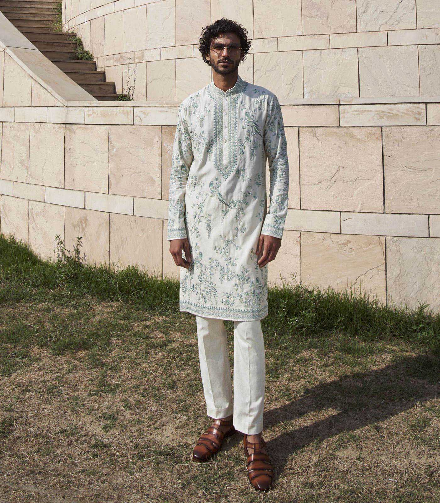 Parrot With Creeper Kurta Set - Ready to Ship