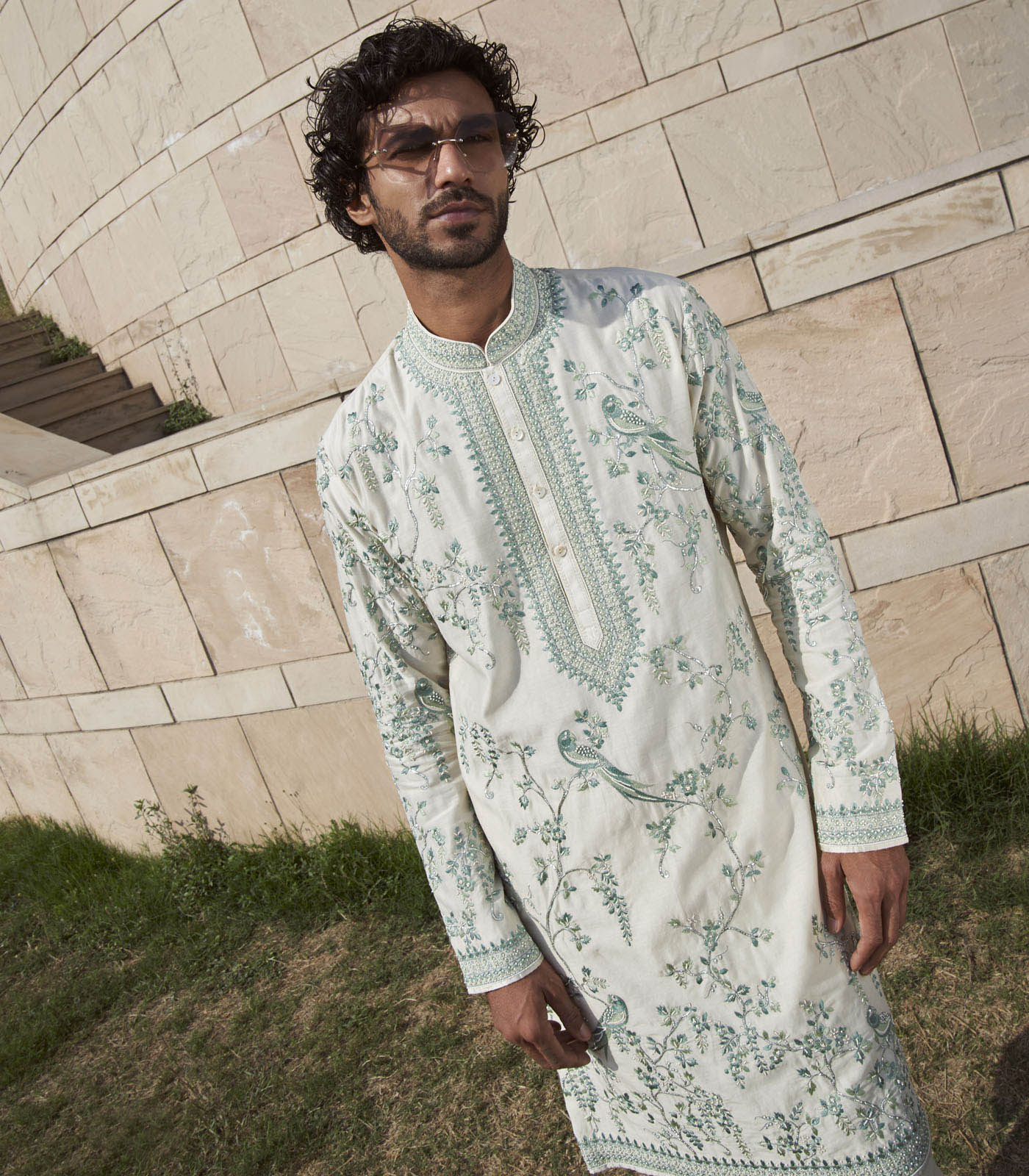 Parrot With Creeper Kurta Set - Ready to Ship