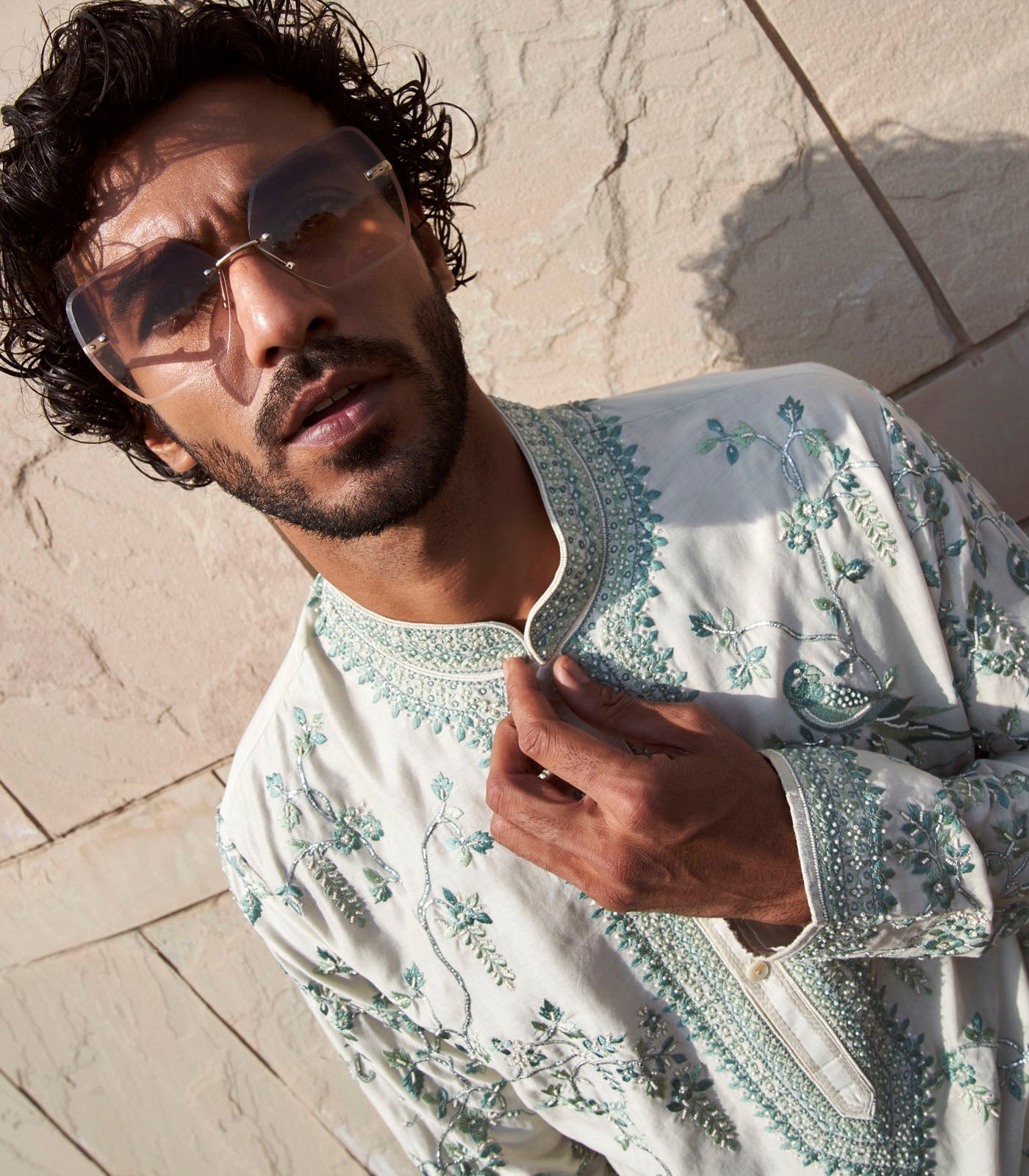 Parrot With Creeper Kurta Set - Ready to Ship