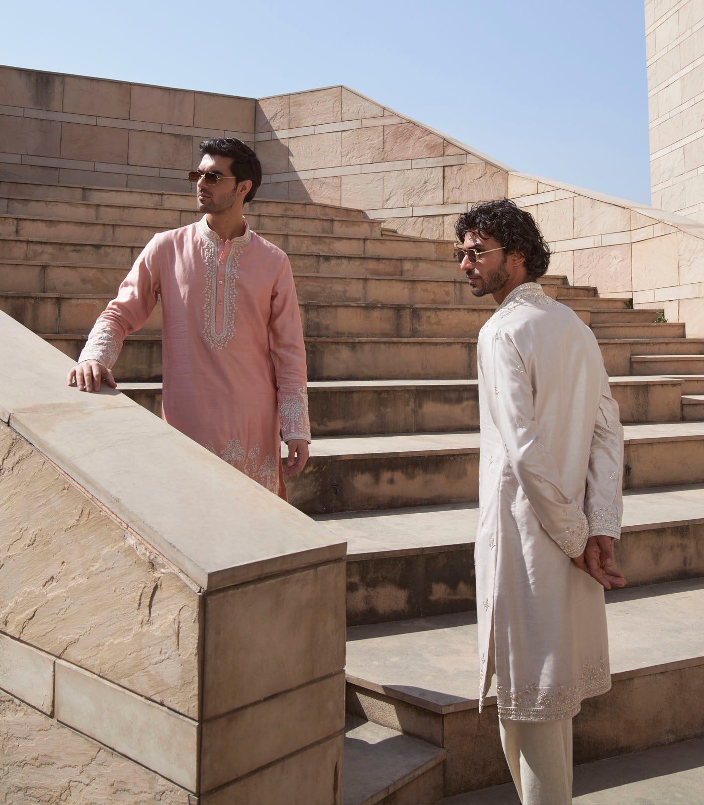 Ivory Geometric Kurta Set