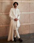 Ivory Rose Creeper Sherwani Set