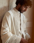 Ivory Rose Creeper Sherwani Set