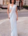 Powder Blue Ombre Sequin Saree