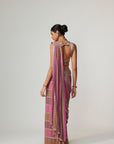 Mud Mauve Multicolor Draped Saree