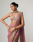 Mud Mauve Multicolor Draped Saree