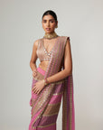 Mud Mauve Multicolor Draped Saree