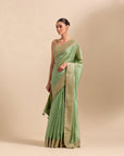 Classic Baigani Saree - Sage Green