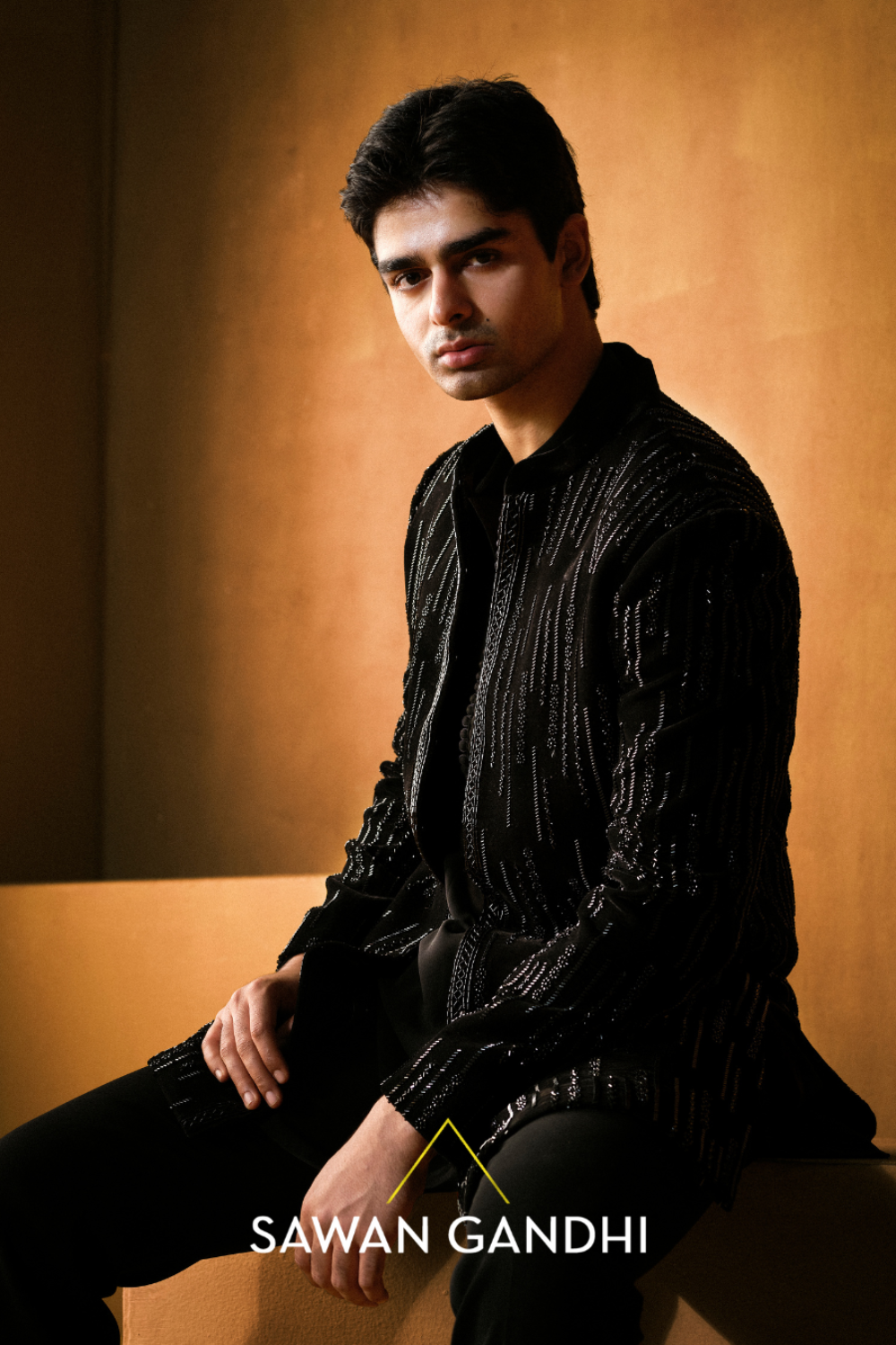 Black Velvet Indo Western Set