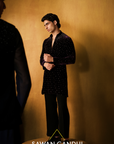 Wine Velvet Cutdana Kurta