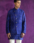 Royal Blue Ikat Nehru Jacket